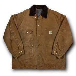Vintage Carhartt 1960s Blanked Lined Duck Chore Barn Coat Jacket Canvas